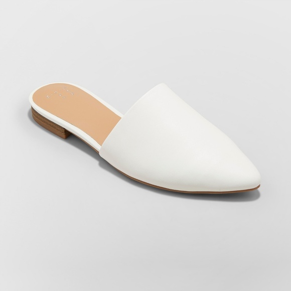 white mule flats